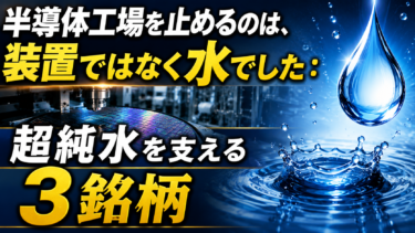 半導体工場を止めるのは、装置ではなく水でした：超純水を支える3銘柄