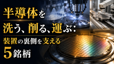 半導体を洗う、削る、運ぶ:装置の裏側を支える5銘柄